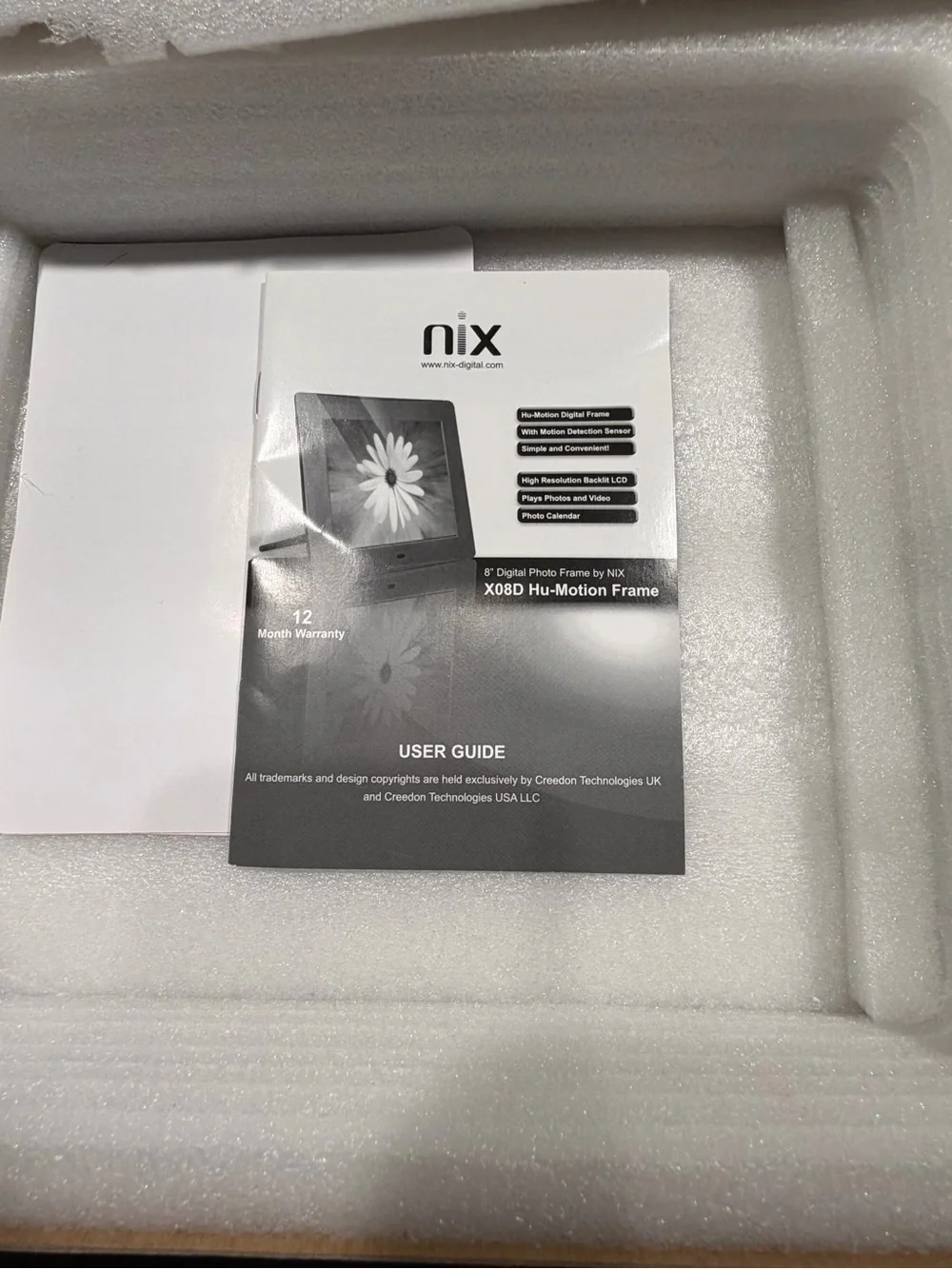 nix Motion Sensor Digital Photo Frame - Black